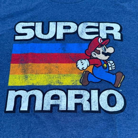 Super Mario tshirt Mario Bros. Retro ‘80s kid Nintendo Nerd Fast shipping - Picture 2 of 6